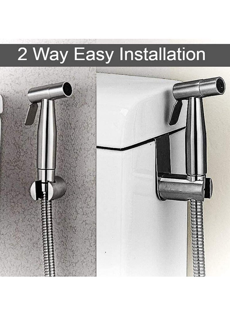 Handheld Toilet Bidet Sprayer Set Kit Stainless Steel Hand Bidet Faucet Head Self Cleaning Bidet Sprayer with Hose for Toilet Wash Closet Fresh Water Spray Attachment - Image 5