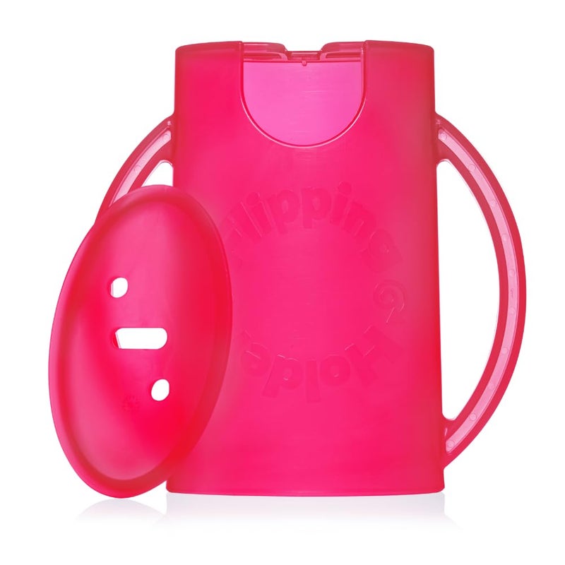 Flipping Holder Squeeze Proof Food Pouch Holder for Toddlers, Babies, Kids, Mess Free No Squeeze Juice Box Drink and Applesauce Snack Holder with Easy Grip Handles and Lid - Image 1