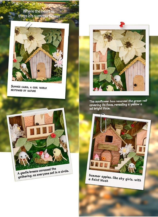 tangs Summer Breeze Cabin Kit - DIY Miniature Cottage with Sunflower & Apple Tree | Family Craft Project for Home & Café (Cool Seasonal Decor)  - Image 2