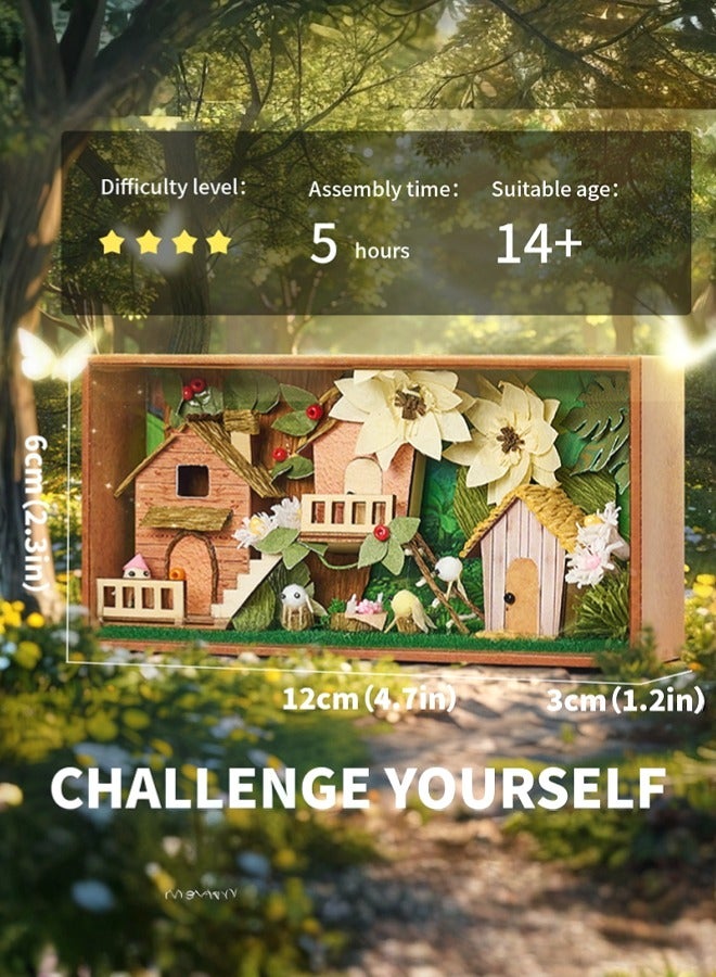 tangs DIY Miniature House Kit, Season theme(Summer) Box Secert Dollhouse with Furniture,Adults Teens Mini House Building Kit,3D Wooden Crafts Tiny House Model,EID Birthday Gifts,Friends Present,Home Table Decor, Stress Relief Fidget Toy - Image 4