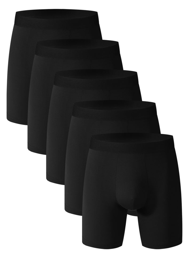 5-Pack Men's Boxer Briefs, Soft Cotton, Breathable Men's Briefs - Image 1