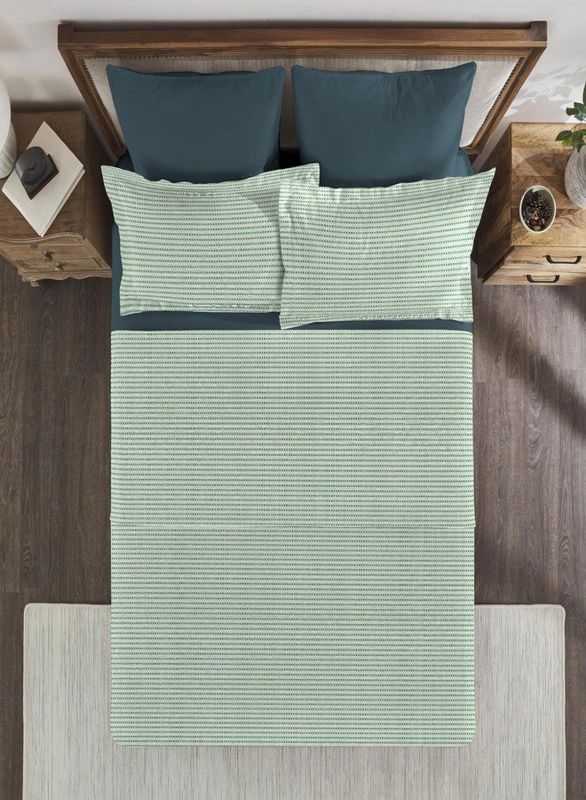 myTrident Shades of Comfort King Bedsheet Sets,180 TC, 100% Cotton bedsheet for Double Bed, Nickle - Image 3