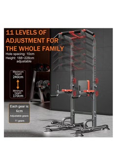 Rightsure Power Tower, Upgrade Adjustable Multi-Function Pull Up Bar, Power Tower Dip Station with Backrest & Rings, Home Gym Strength Training Fitness Equipment  - Image 3