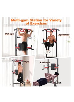 Rightsure Power Tower, Upgrade Adjustable Multi-Function Pull Up Bar, Power Tower Dip Station with Backrest & Rings, Home Gym Strength Training Fitness Equipment  - Image 5