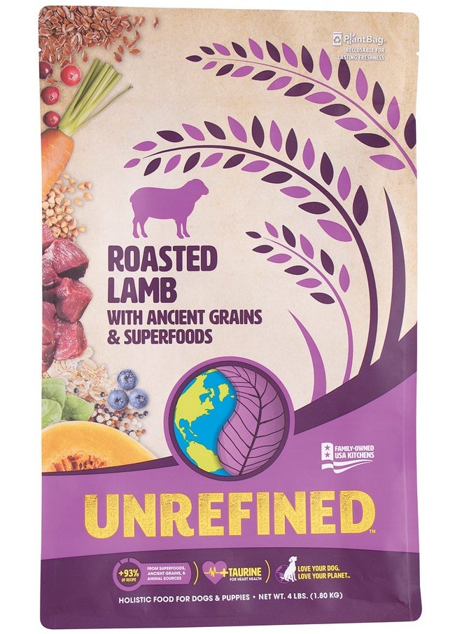 Earthborn Holistic Unrefined Roasted Lamb with Ancient Grains & Superfoods Dry Dog & Puppy Food, 4 lb., (Model: 1710489)  - Image 1