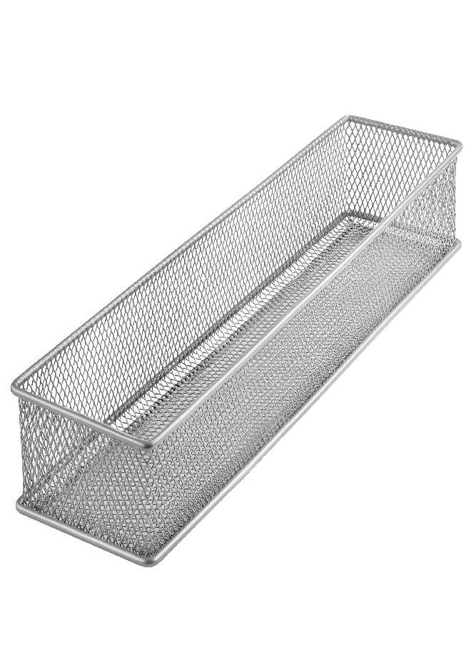 YBM HOME YBM HOME Silver Mesh Drawer Cabinet and or Shelf Organizer Bins, School Supply Holder Office Desktop Organizer Basket 1592s (1, 3x12x2 Inch)  - Image 2