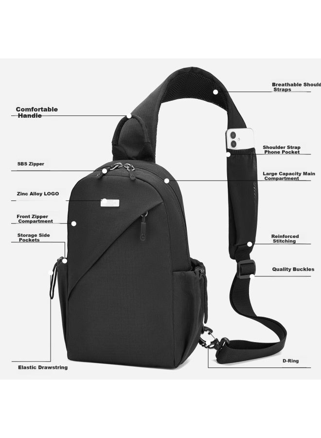 Alpint Mountain Elmont Men's Chest Bag Casual Crossbody Shoulder Bag Trendy Small Backpack Large Capacity Commuting Cycling Sports - Image 2
