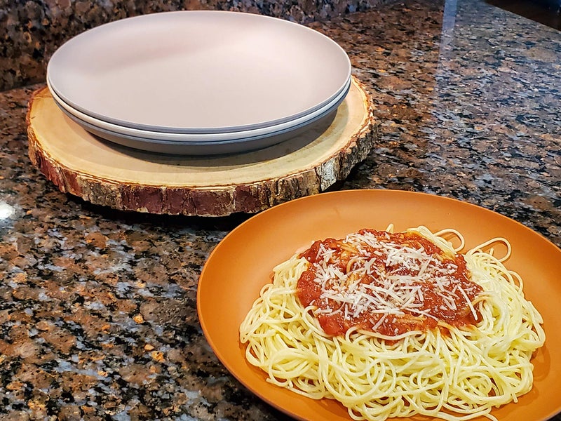 1 Click Bamboo Fiber 10 inches Dinner Plates  Set of 4  4 Color  modern Bamboo Fiber dinnerware for Indoor and Outdoor Events - Image 3