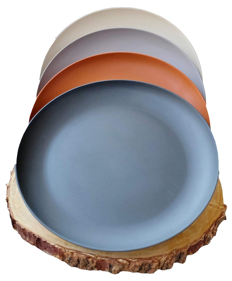 1 Click Bamboo Fiber 10 inches Dinner Plates  Set of 4  4 Color  modern Bamboo Fiber dinnerware for Indoor and Outdoor Events - Image 2