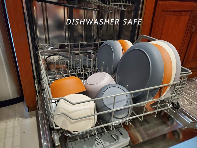 1 Click Bamboo Fiber 10 inches Dinner Plates  Set of 4  4 Color  modern Bamboo Fiber dinnerware for Indoor and Outdoor Events - Image 4