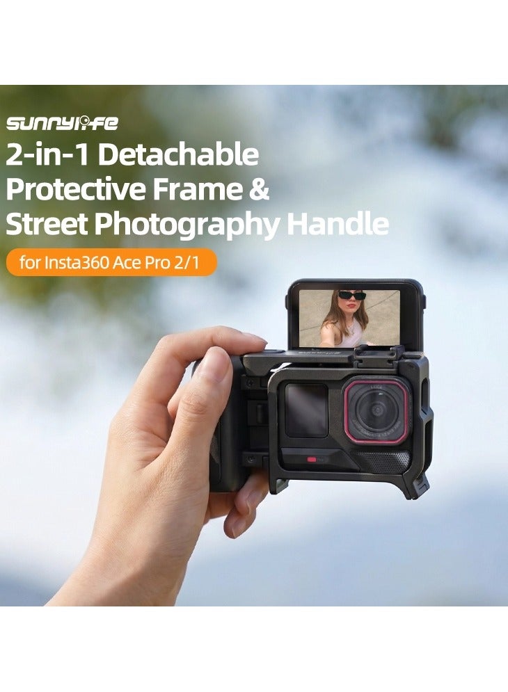 Sunnylife 2-in-1 Detachable Protective Frame & Street Photography Handle Ergonomic Hand Grip Quick Release Shutter Handle for Insta360 Ace Pro 2/1 - Image 2