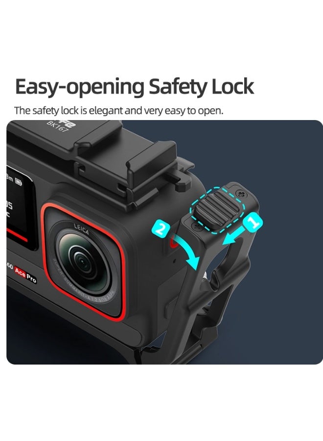 Sunnylife 2-in-1 Detachable Protective Frame & Street Photography Handle Ergonomic Hand Grip Quick Release Shutter Handle for Insta360 Ace Pro 2/1 - Image 4