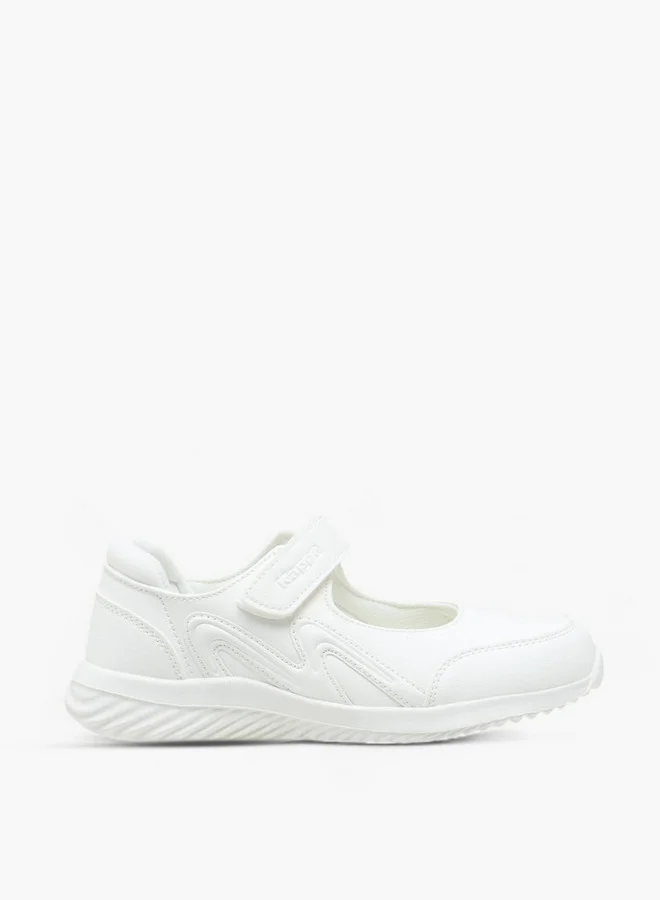 Kappa Girls' Textured School Shoes with Hook and Loop Closure