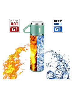 TIGER 500ml Stainless Steel Vacuum Thermos Flask with Silicone Handle – Insulated Water Bottle Set with 2 Stainless Steel Cups for Hot & Cold Drinks – Ideal for Outdoor Travel, Camping Hiking | Gift Box Set (2 PACK) – Green  - Image 3