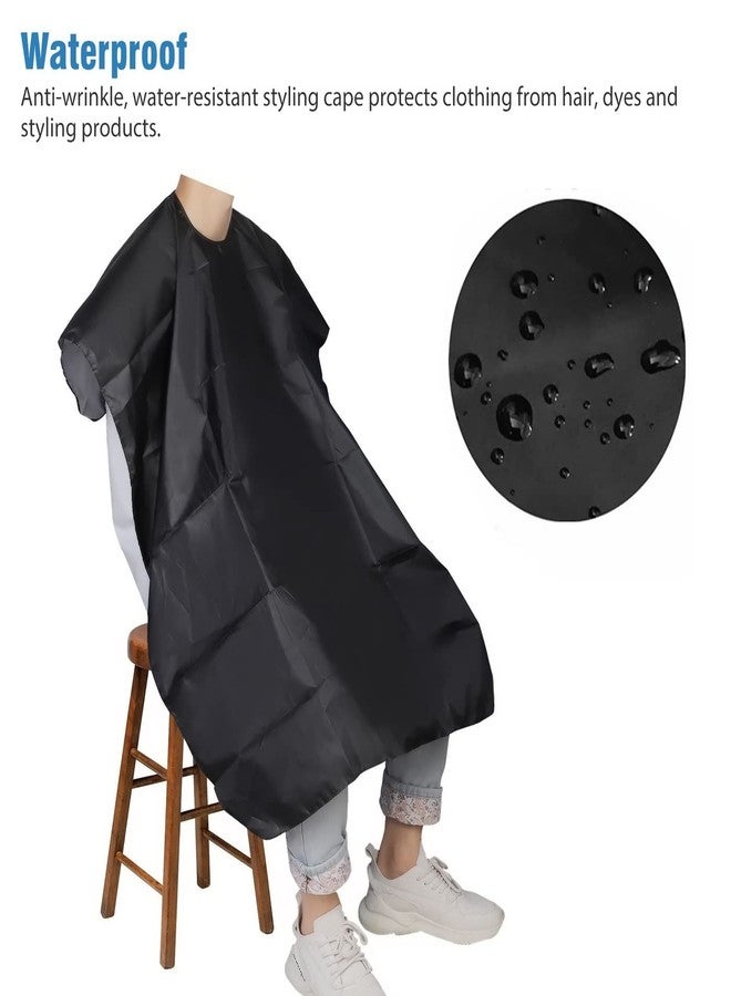 Tandem Unisex Hair Cutting Tich Button Apron, Hairdressing Gown Cap,| Hair Cutting Barber Cloth, Salon Accessories, | Hair Styling Sheet, Hair Cutting Cap, (Black) (Pack of 1) - Image 2