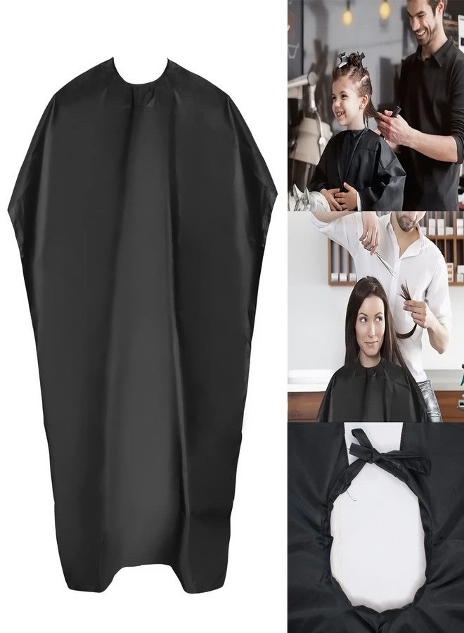 Tandem Unisex Hair Cutting Tich Button Apron, Hairdressing Gown Cap,| Hair Cutting Barber Cloth, Salon Accessories, | Hair Styling Sheet, Hair Cutting Cap, (Black) (Pack of 1) - Image 4