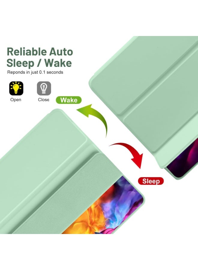 Xiaomi Pad 6 / Pad 6 Pro Case with Pen Holder 11 Inch (2023 Release) – Soft TPU Back Trifold Stand Protective Smart Cover Flip, Auto Wake & Sleep, Mint Green - Image 2