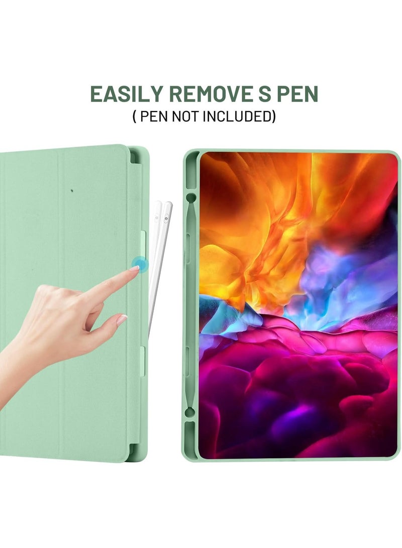 Xiaomi Pad 6 / Pad 6 Pro Case with Pen Holder 11 Inch (2023 Release) – Soft TPU Back Trifold Stand Protective Smart Cover Flip, Auto Wake & Sleep, Mint Green - Image 3
