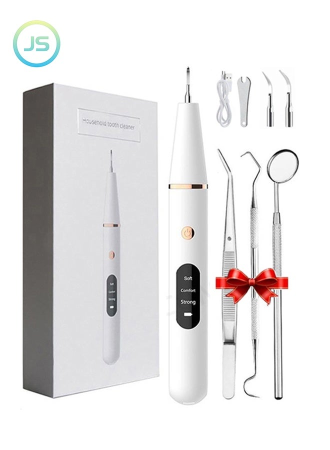 JS Household Tooth Cleaner, Electric Rechargeable Plaque Remover for Teeth,Teeth Cleaning Kit with LED Light, Teeth Whitening Kit, Teeth Cleaning Calculus Removal, Oral Hygiene Set, Dental Instruments - Image 1
