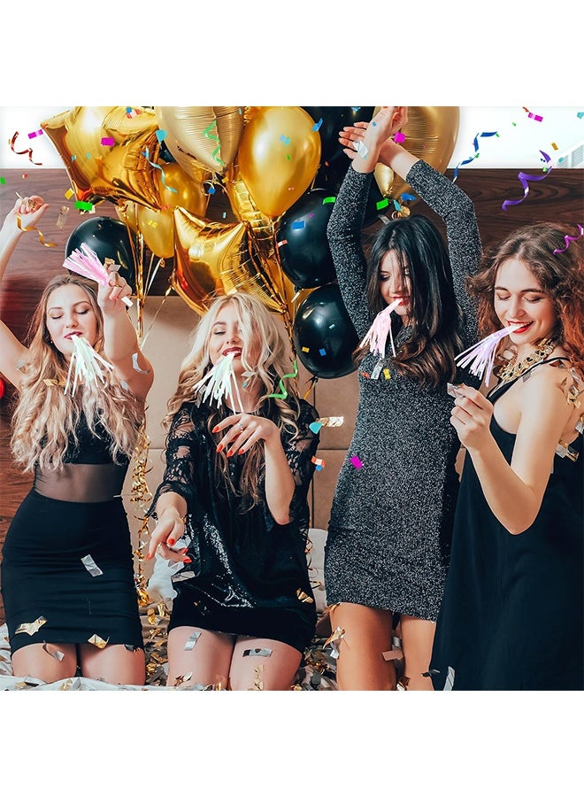 12 Pcs Party Blowers Glitter Noise Makers Metallic Fringed Party Horns for Adults Birthday Graduation New Years Party Favors Supplies - Image 4