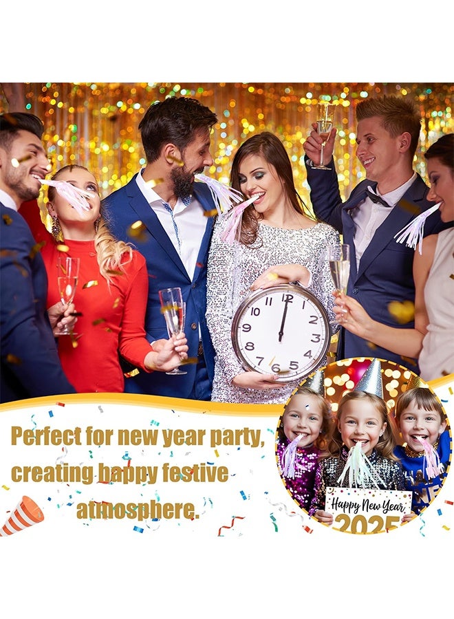 12 Pcs Party Blowers Glitter Noise Makers Metallic Fringed Party Horns for Adults Birthday Graduation New Years Party Favors Supplies - Image 5