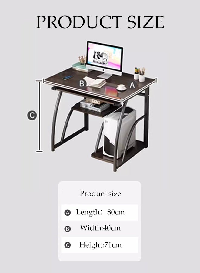 Spides Computer Desk Home Office PC Desktop Computer Table with Keyboard Tray and Mainframe Storage Rack Ergonomic Workstation Gaming Desk for Home Office Study - Image 3