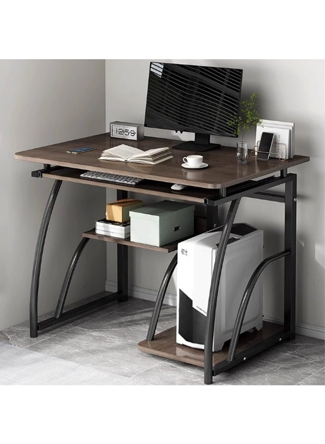 Spides Computer Desk Home Office PC Desktop Computer Table with Keyboard Tray and Mainframe Storage Rack Ergonomic Workstation Gaming Desk for Home Office Study - Image 1