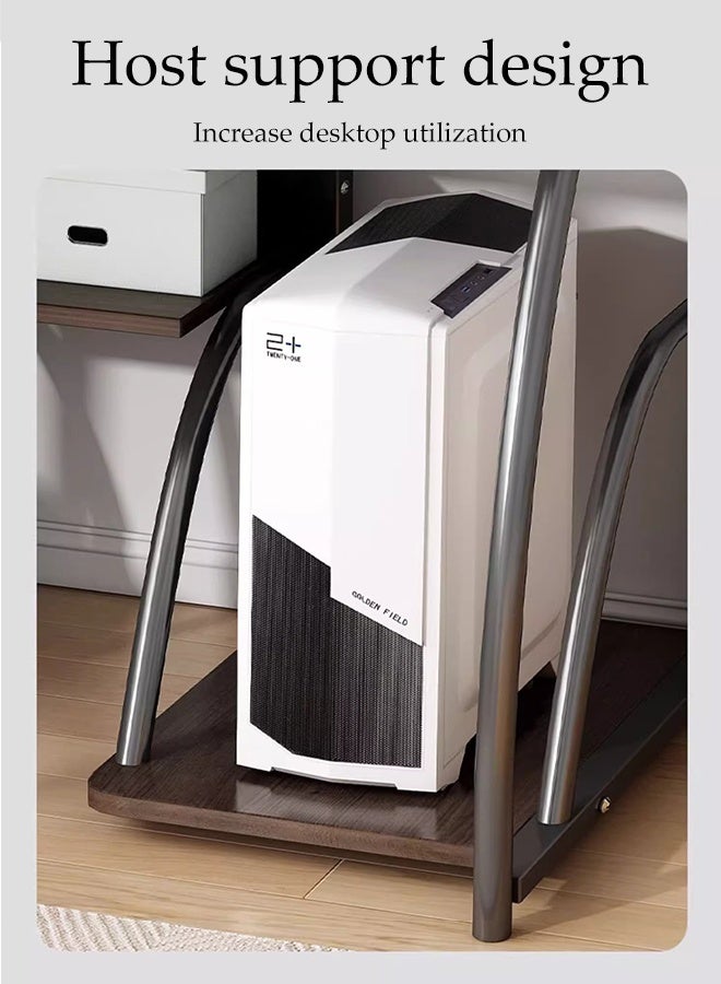 Spides Computer Desk Home Office PC Desktop Computer Table with Keyboard Tray and Mainframe Storage Rack Ergonomic Workstation Gaming Desk for Home Office Study - Image 5