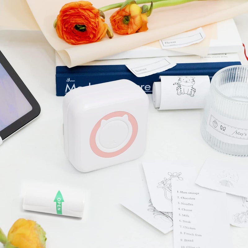 Derovan Vintage-Look Mini Wireless Thermal Label Printer – Handheld Portable Ink-Free Barcode & Sticker Printer for Home, Office & Crafts - Image 5