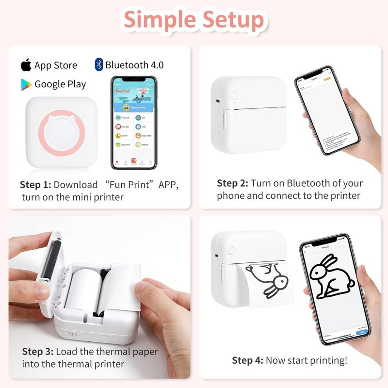 Derovan Vintage-Look Mini Wireless Thermal Label Printer – Handheld Portable Ink-Free Barcode & Sticker Printer for Home, Office & Crafts - Image 2