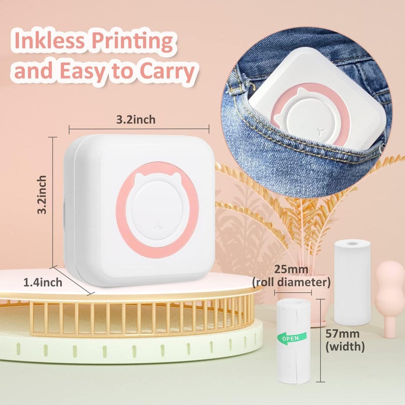 Derovan Vintage-Look Mini Wireless Thermal Label Printer – Handheld Portable Ink-Free Barcode & Sticker Printer for Home, Office & Crafts - Image 1