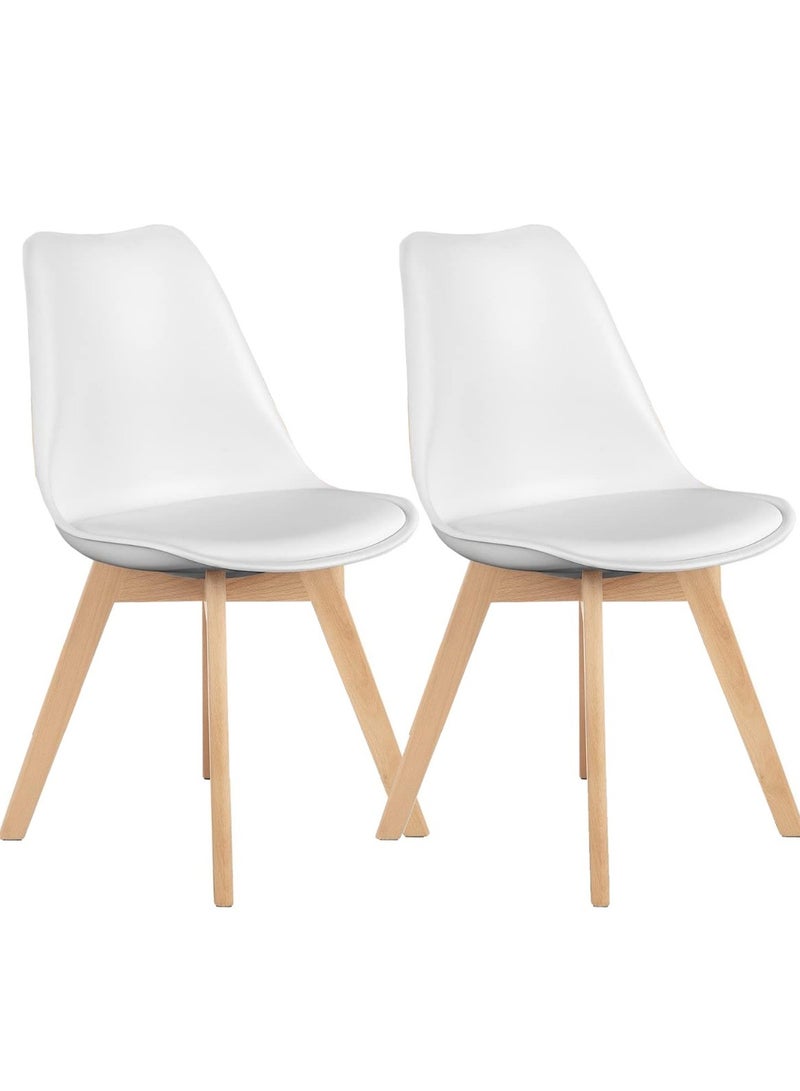 Mahmayi Mahmayi Ultimate Eames Style Retro White Cushion Chair - Pack of 2  - Image 1