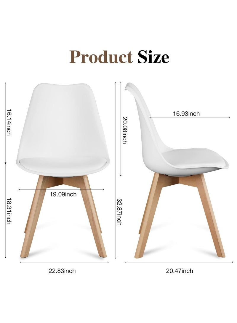 Mahmayi Mahmayi Ultimate Eames Style Retro White Cushion Chair - Pack of 2  - Image 3