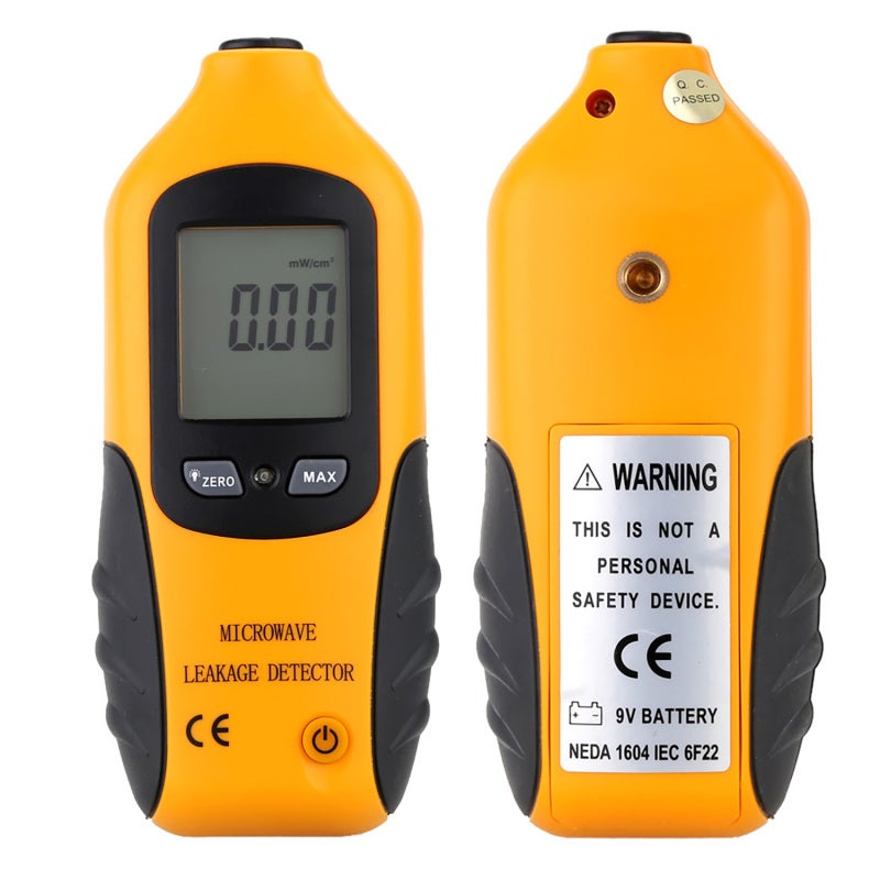 Microwave Leakage Detector: Yellow & Black Portable High Sensitivity Device - Digital LCD Display With Backlight Radiation Detector for Home Kitchen & Daily Use - Image 1