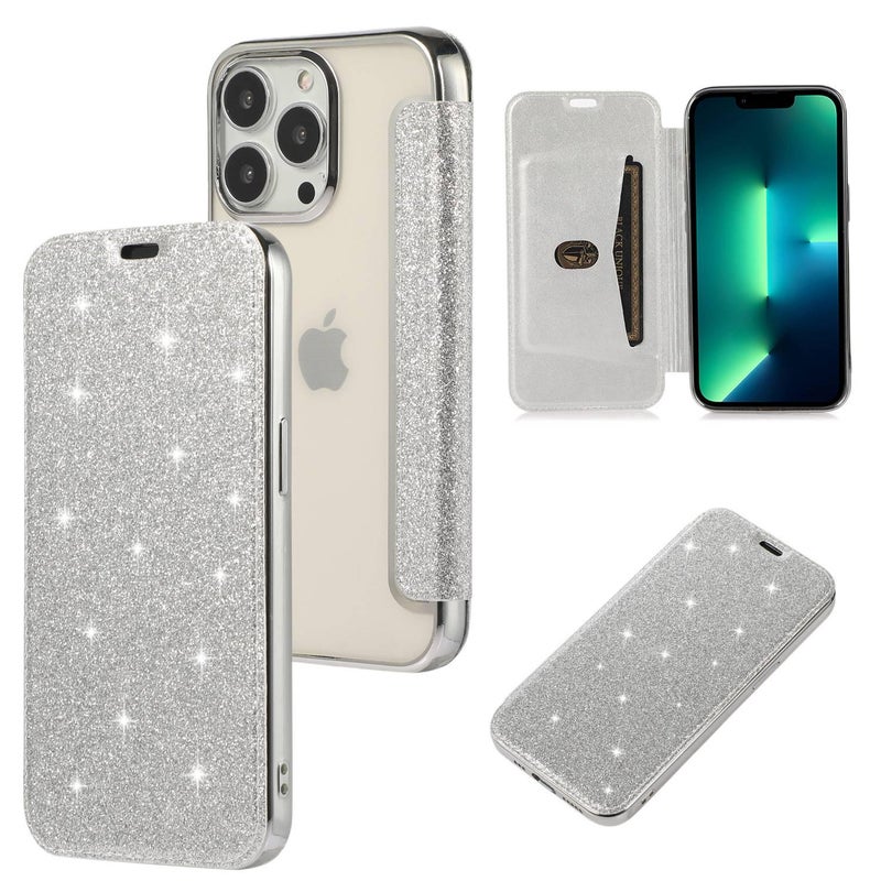 غطاء واقي | حامل بطاقات | مقاوم للصدمات لـ iPhone 14 / 14 Plus / 14 Pro / 14 Pro Max | Silver TPU - Image 1