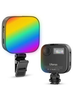 يولانزي أضواء فيديو ULANZI U60 RGB مصابيح فيديو سوداء RGB LED للكاميرا إضاءة كاميرا LED 360 درجة بالألوان الكاملة للتصوير الفوتوغرافي المحمولة مع محول ومشبك سريع التحرير البارد، 2500 مللي أمبير قابل لإعادة الشحن CRI 95+ 2500-9000K مصباح لوحة قابلة للتعتيم  - Image 1