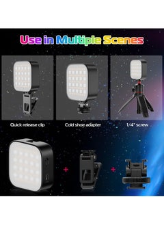 يولانزي أضواء فيديو ULANZI U60 RGB مصابيح فيديو سوداء RGB LED للكاميرا إضاءة كاميرا LED 360 درجة بالألوان الكاملة للتصوير الفوتوغرافي المحمولة مع محول ومشبك سريع التحرير البارد، 2500 مللي أمبير قابل لإعادة الشحن CRI 95+ 2500-9000K مصباح لوحة قابلة للتعتيم  - Image 4