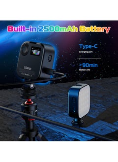 يولانزي أضواء فيديو ULANZI U60 RGB مصابيح فيديو سوداء RGB LED للكاميرا إضاءة كاميرا LED 360 درجة بالألوان الكاملة للتصوير الفوتوغرافي المحمولة مع محول ومشبك سريع التحرير البارد، 2500 مللي أمبير قابل لإعادة الشحن CRI 95+ 2500-9000K مصباح لوحة قابلة للتعتيم  - Image 5