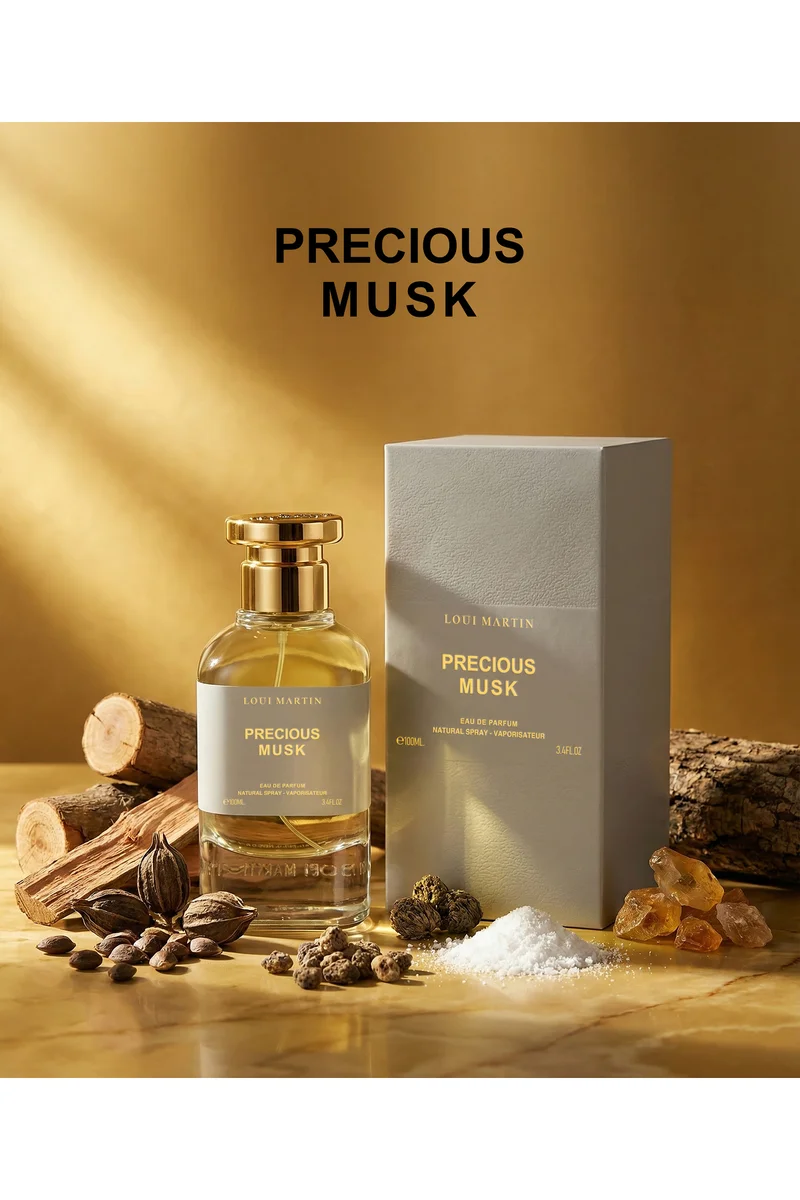 Loui Martin Precious Musk Eau de Parfum 100ml | Clean Woody & Airy Musk Fragrance | Soft, Warm & Skin-Like Scent