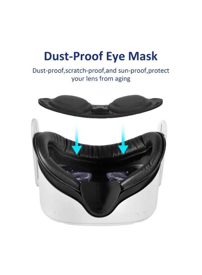 Widened Face Mask for Oculus Quest 2 | Glasses-Friendly with Anti-Fog Vent u0026 Dust-Proof Cover - Image 4