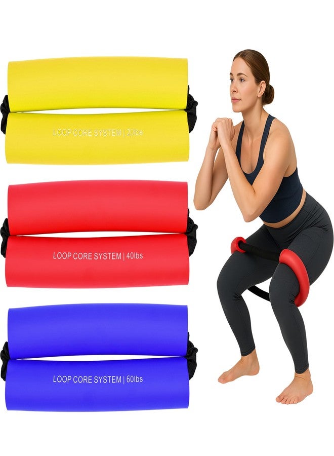 Soulchen 3 Pcs Hip Core System Resistance Bands 20/40/60 Lbs Loop Booty Glute Bands for Working Out to Stretch Strengthen Legs Hips Exercise Equipment for Women Men Adults - Image 1