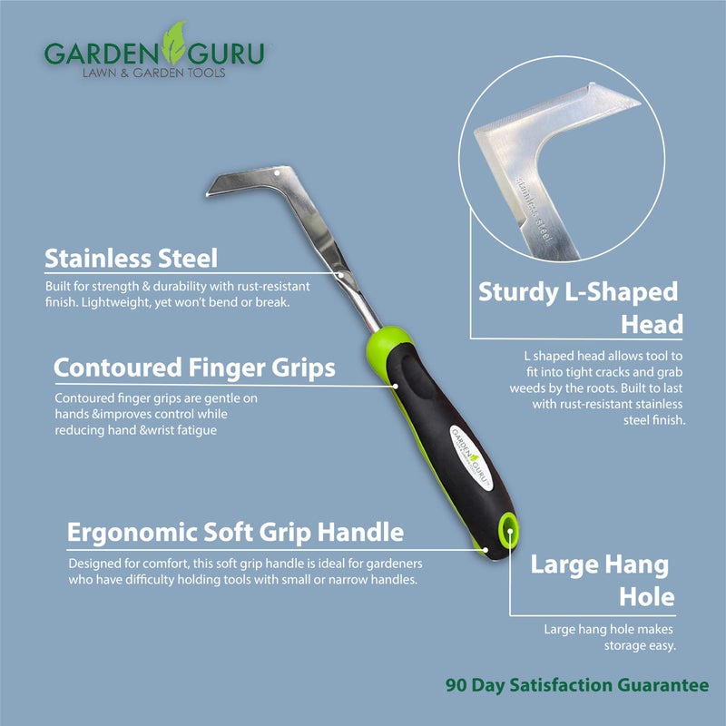Garden Guru Lawn & Garden Tools Garden Guru Patio Crack Weeder Tool with Ergonomic Handle â€“ Stainless Steel Weed Puller for Patio Sidewalk Driveway Cracks | Rust Resistant - Image 3