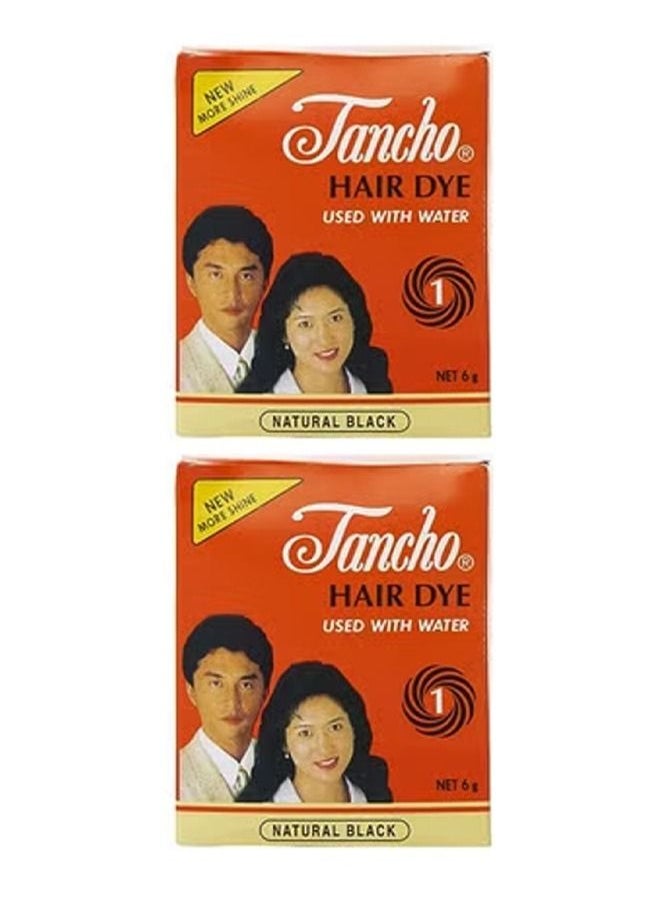 Tancho - 2 Pieces Of Natural Black Hair Dye 6g - Image 1