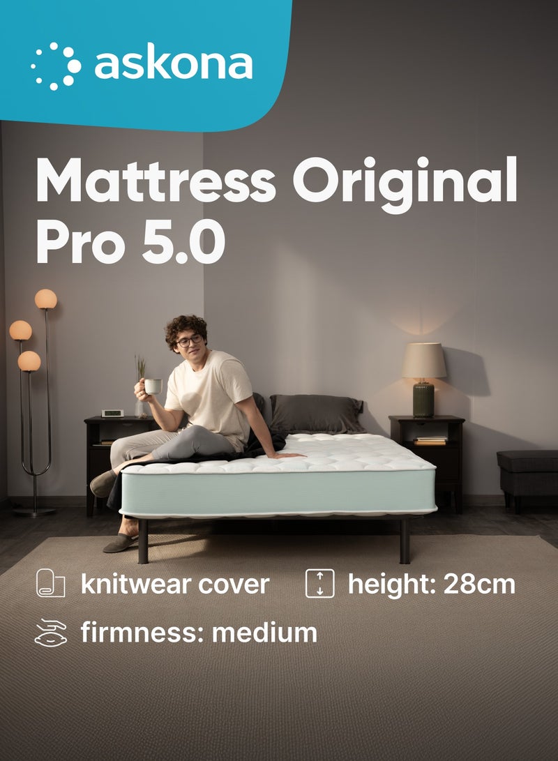 Askona Mattress ORIGINAL PRO 5.0 with Memory Foam / Elastic latex foam / Felt 200x180x28 - Image 1