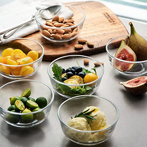 Mevanta Premium Glass Serving Bowl 5 inch, Desserts, Sweets, Snacks, Fruits, Cereals, Vegetable, 5 inch Food Bowl for Restaurants, Modular Kitchen, Gifts & Special Events - Set of 6 (Round - 03) - Image 5