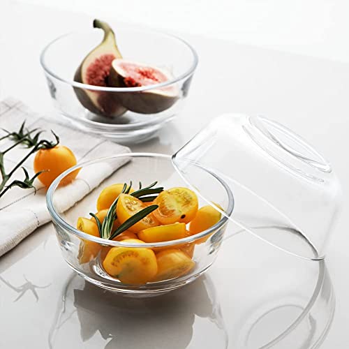 Mevanta Premium Glass Serving Bowl 5 inch, Desserts, Sweets, Snacks, Fruits, Cereals, Vegetable, 5 inch Food Bowl for Restaurants, Modular Kitchen, Gifts & Special Events - Set of 6 (Round - 03) - Image 2