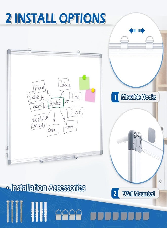 DOLLAR BOSS White Board Magnetic Dry Erase Board, 24 x 18 Inch Double-Sided Whiteboard for Wall Silver Aluminum Frame for Office School Home with 8 Magnets 4 Markers 1 Eraser 1 Detachable Pen Tray - Image 5