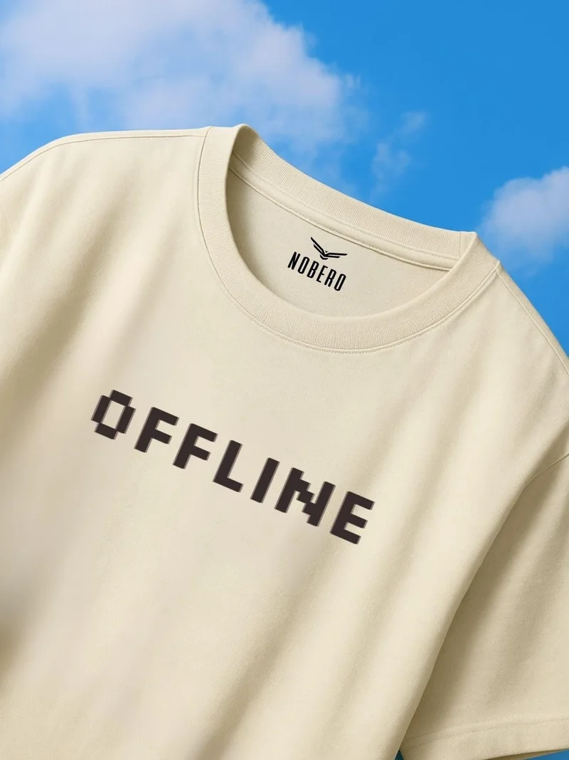 نوبيرو Men's Oversized Fit Graphic Print T-Shirt