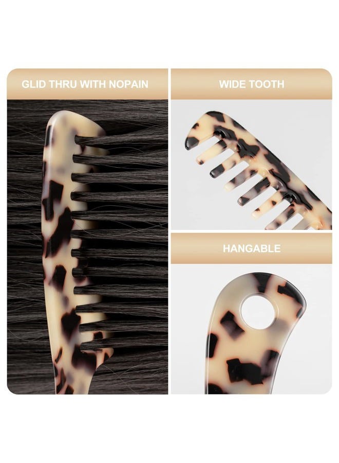 LADYAMZ Large Wide Tooth Hair Comb, [Tortoise Shell] Cellulose Acetate Round Tooth Comb for Straight/Curly Hair,Short/Long Hair Women Men or Kids, Easy Detangling Wet or Dry, Anti-static (Ivory) - Image 5