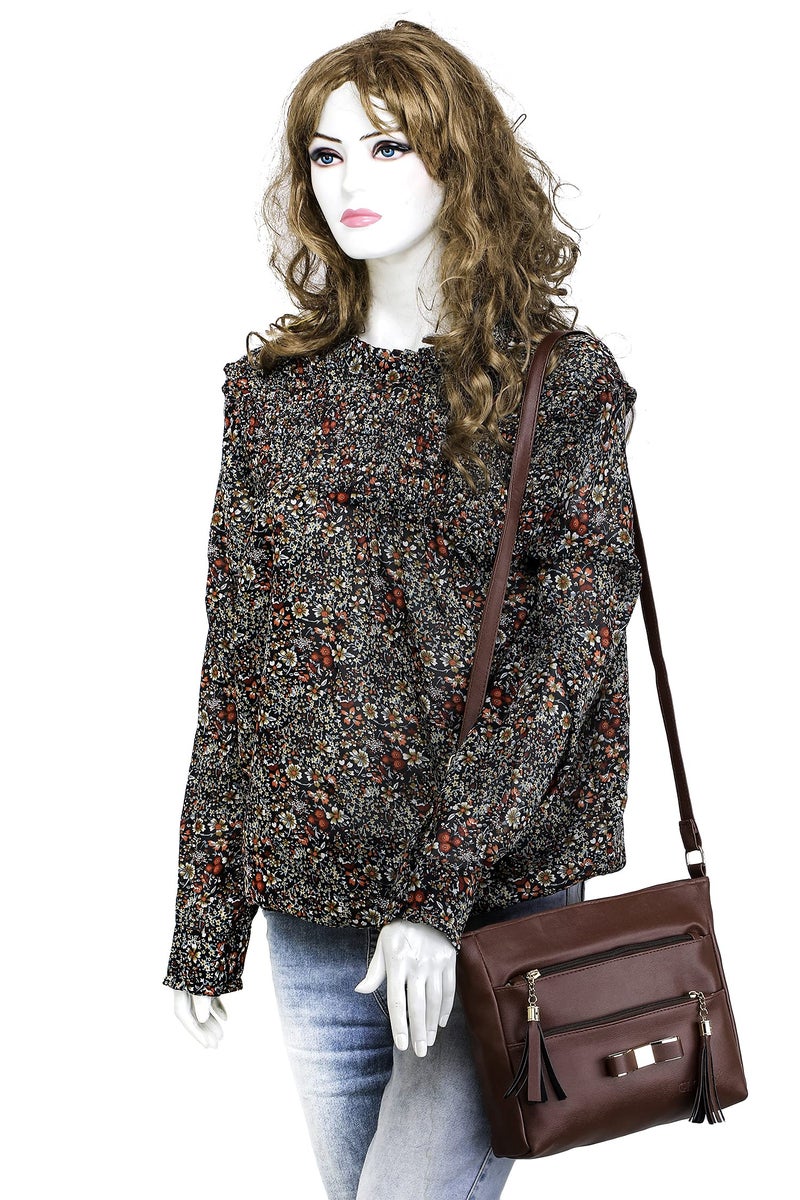 GLOSSY Girls' Sling Bag . (uf777088_Brown) - Image 2